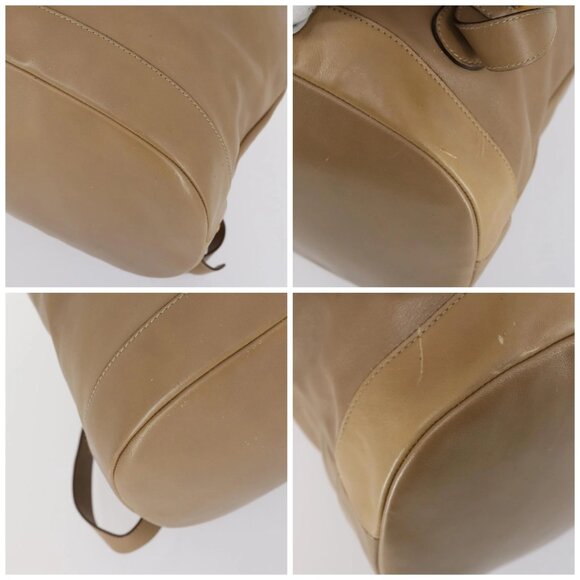 GUCCI Bamboo Backpack Leather Beige Gold 003 2855 0043 0 Auth bs30754 main image 5